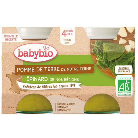 Babybio KARTOFFELN AUS UNSEREM ANBAU SPINAT AUS UNSEREN REGIONEN ab 4 Monate — 260 g
