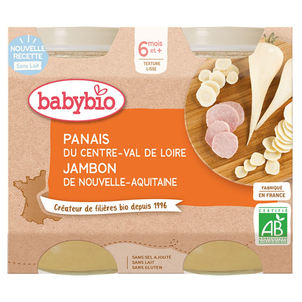 Babybio PANAIS DU CENTRE-VAL DE LOIRE JAMBON DE NOUVELLE-AQUITAINE dès 6 mois — 400 g