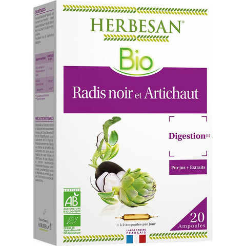 Herbesan Radis noir et artichaut bio (20 ampoules de 10 ml)