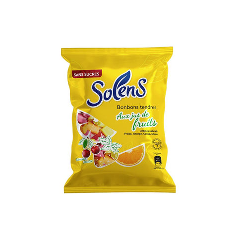SOLENS Bonbons Tendres Aux Jus de Fruits Sans Sucres — 100 g