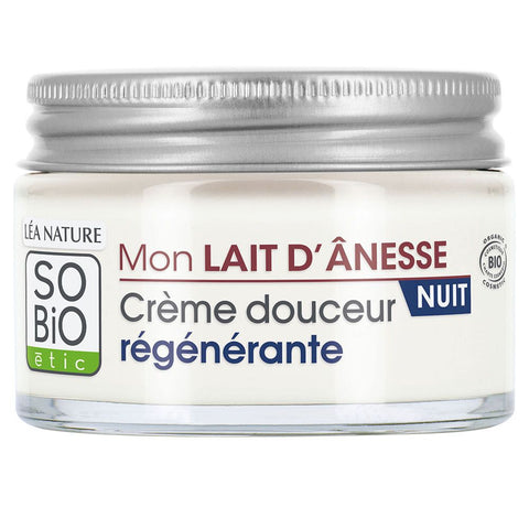 SO BIO ETIC Mon Lait d'Ânesse Crème Douceur Régénérante Nuit (50 ml)