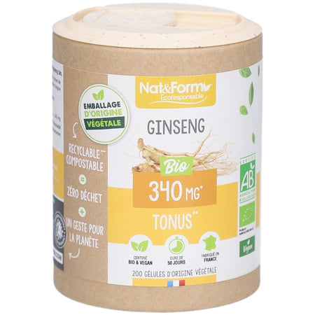 Nat&Form Ginseng Bio en gélules (200 pièces)