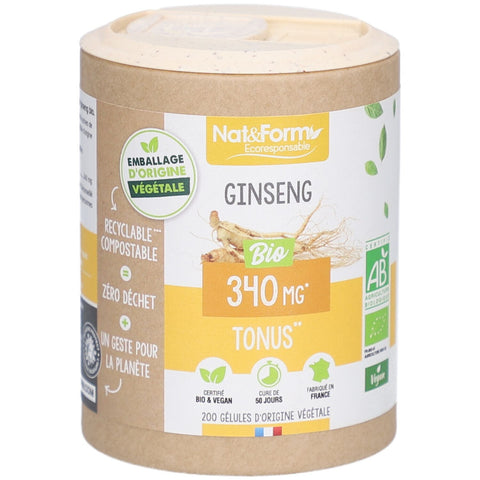 Nat&Form Ginseng Bio in Kapseln (200 Stück)
