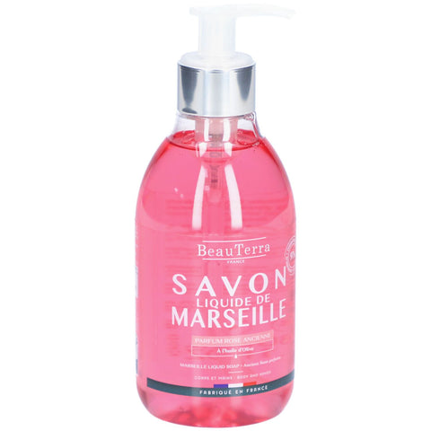 BeauTerra Savon liquide de Marseille - Rose à l'ancienne (300 ml)