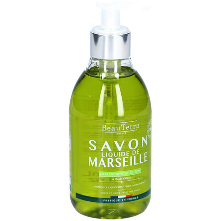 BeauTerra Savon Liquide de Marseille - Menthe Citron (300 ml)