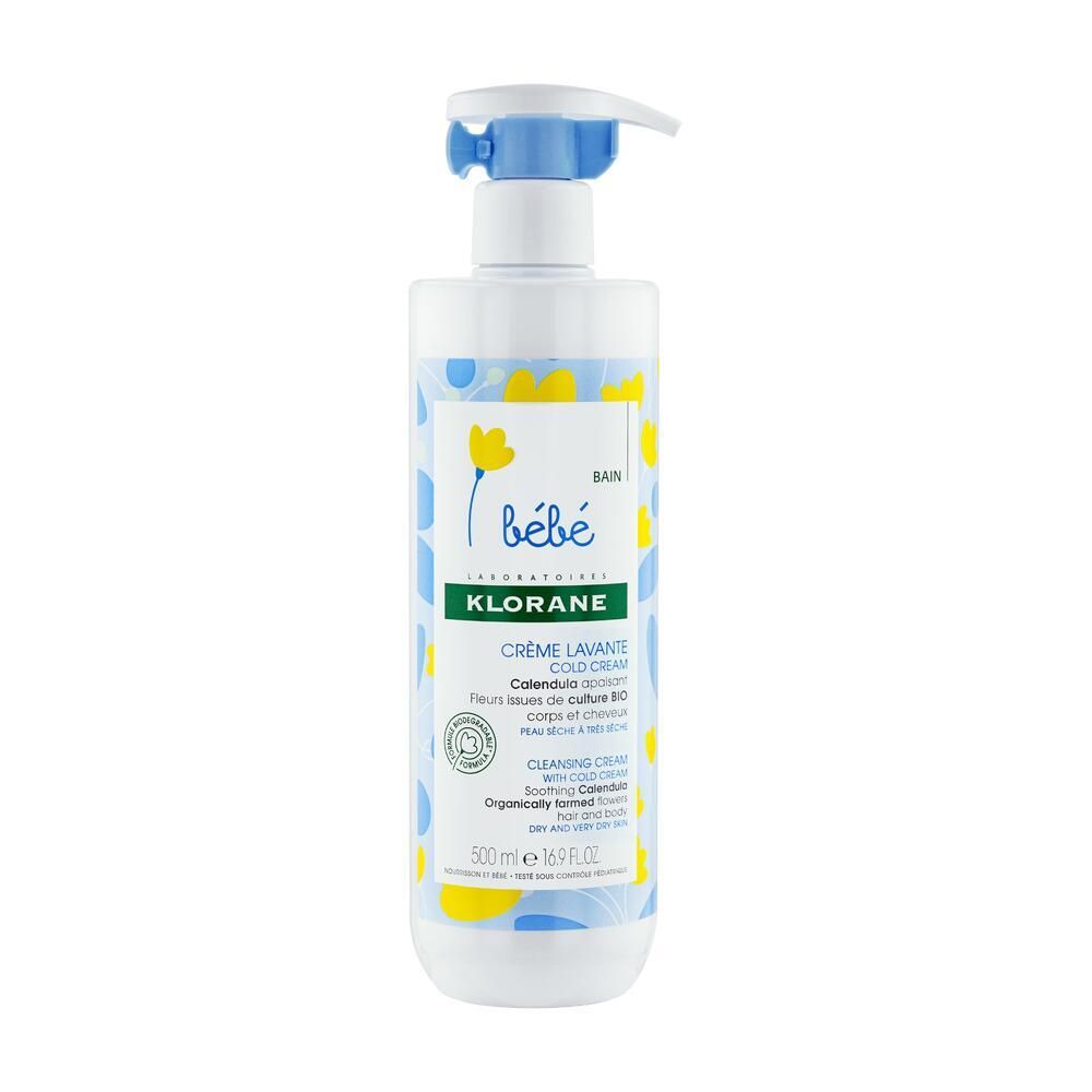 Klorane Bébé Bain Crème lavante Cold Cream au Calendula (500 ml)