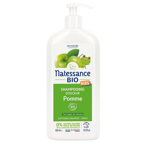 Natessance Kids Shampooing Doux Bio Pomme Sans Sulfate Corps & Cheveux — 500 ml