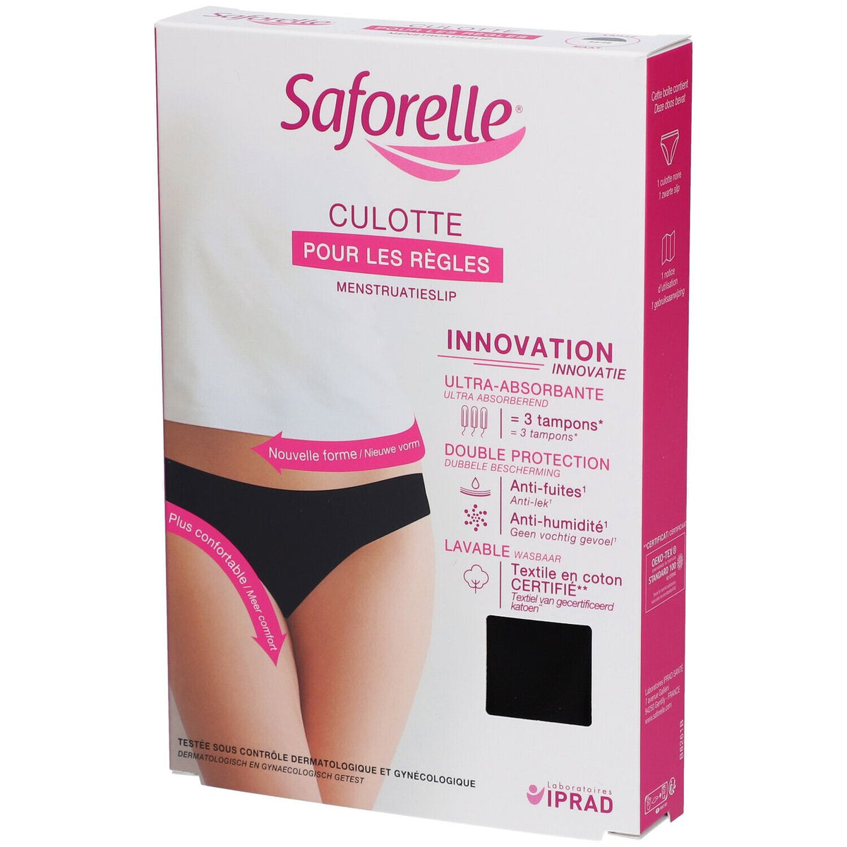 Saforelle Culotte Ultra Absorbante Noire Taille 34/36