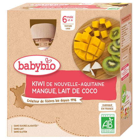 Babybio Kiwi de Nouvelle-Aquitaine, mangue, lait de coco dès 6 mois (360 g)