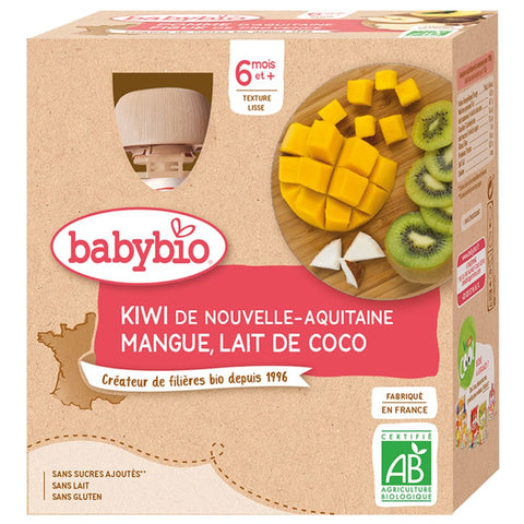 Babybio Kiwi aus Nouvelle-Aquitaine, Mango, Kokosmilch ab 6 Monaten (360 g)