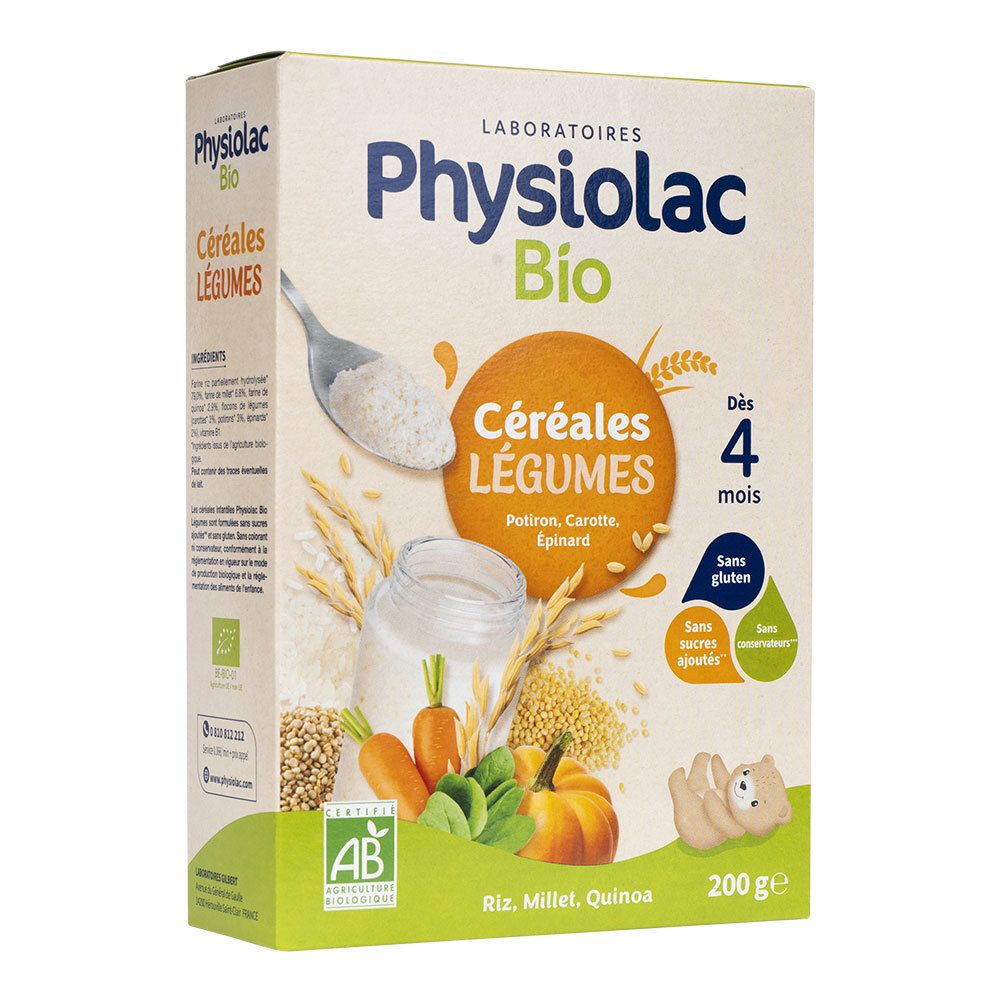 Physiolac Bio Céréales Légumes Dès 6 mois