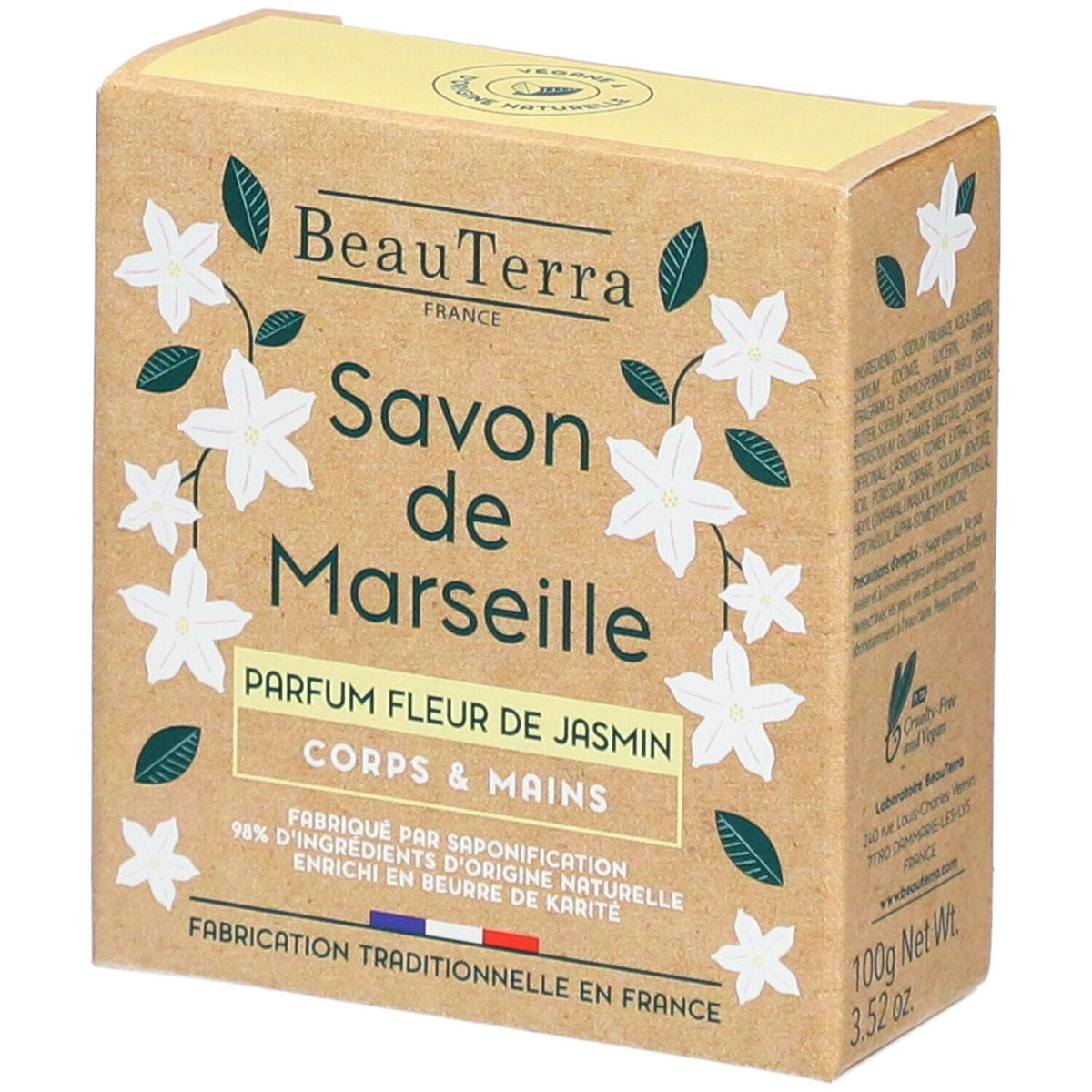 BeauTerra Savon de Marseille - Fleur de Jasmin (100 g)