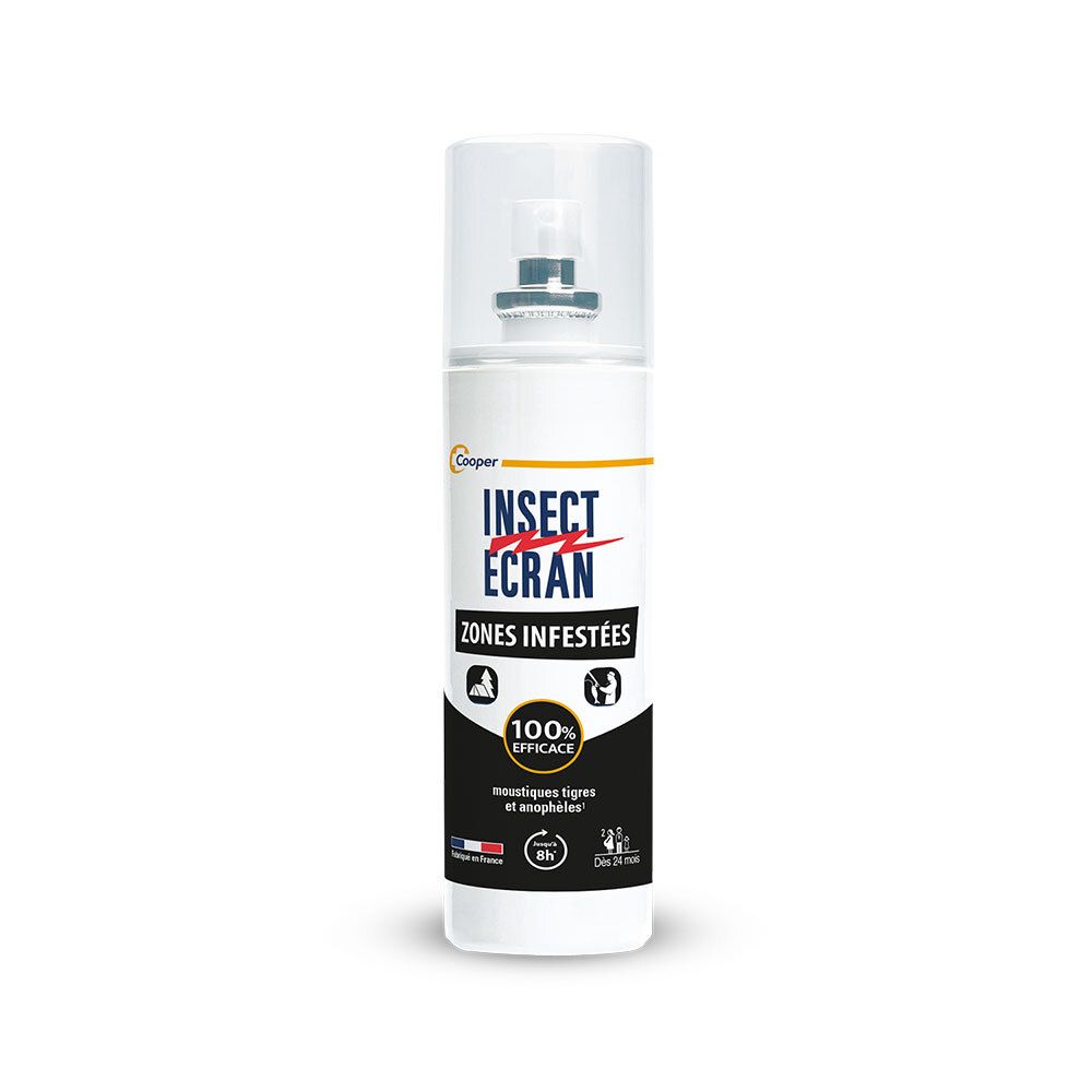 INSECT ÉCRAN Zones Infestées Répulsif Anti-Moustiques Spray Peau Adultes & Enfants 50 ml