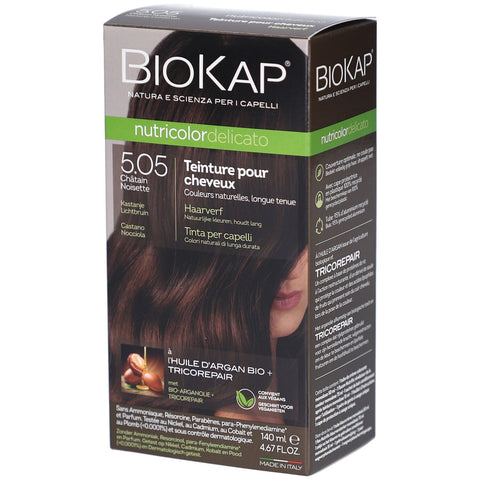 Biokap Nutricolordelicato Teinture Pour Cheveux 5.05 Châtain Noisette (140 ml)