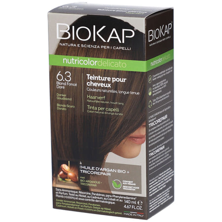 Biokap Nutricolordelicato Teinture Pour Cheveux 6.3 Blond Foncé Doré — 140 ml