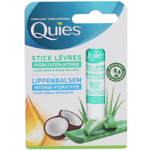 Quies Lippenpflegestift Feuchtigkeitsspendend Aloe Vera – Kokosnussöl (1 Stück)