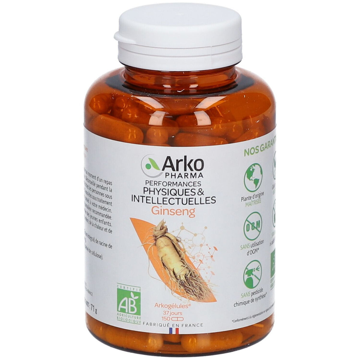 ARKOPHARMA Arkogélules Ginseng bio (150 gélules)