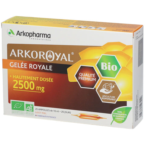 Arkopharma Arkoroyal Beehive Treasure Royal Jelly 2500mg Organic 20 ampoules