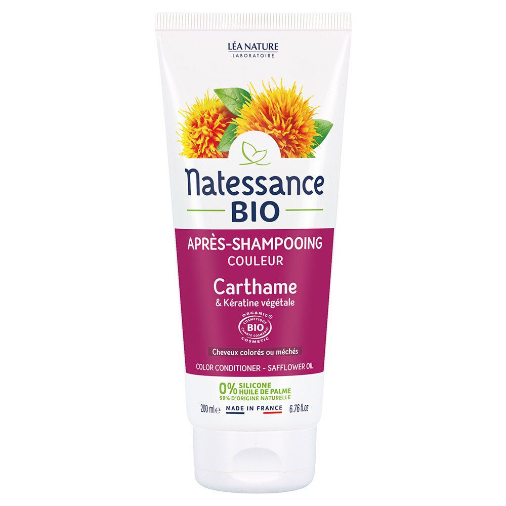 Natessance Après-Shampooing Couleur Bio Carthame et Kératine Végétale (200 ml)
