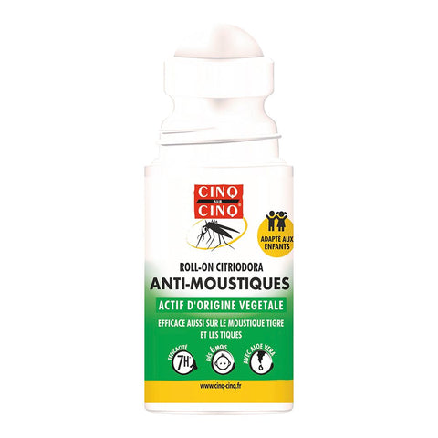 CINQ SUR CINQ Roll-on Anti-Moustiques Citriodora - Actifs d'Origine Végétale (50 ml)