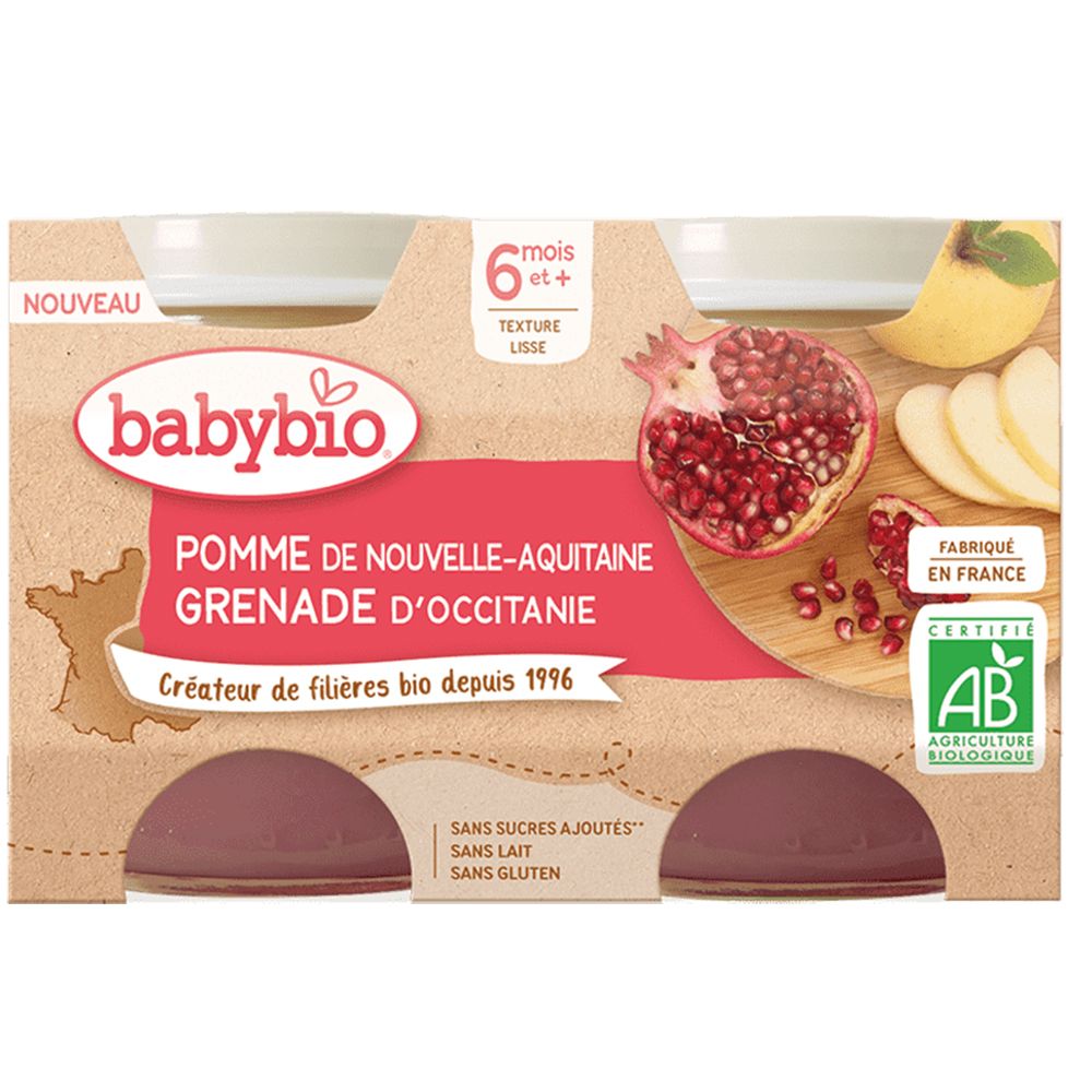 BABYBIO Petit pots Pomme Grenade (260 g)