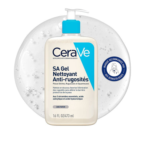 CeraVE Gel Nettoyant Sa Anti-rugosités pour les peaux sèches et rugueuses (473 ml)
