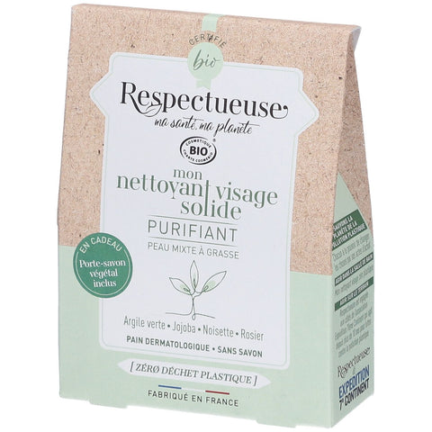 Respectueuse Mon Nettoyant Visage Solide PURIFIANT Bio (35 g)