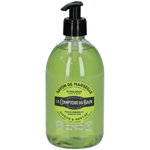 Le Comptoir du Bain Traditionelle Marseille-Seife Zitrone Minze (500 ml)