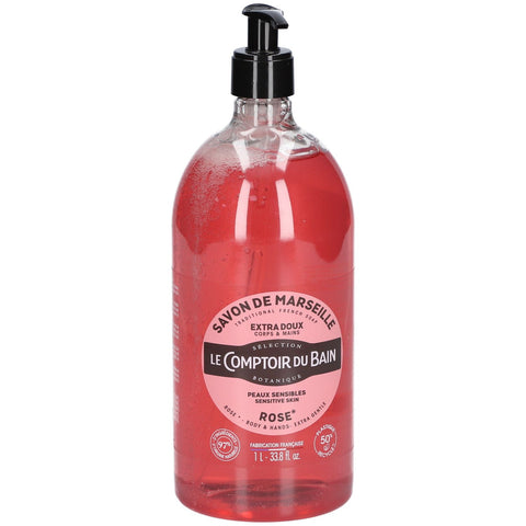 Le Comptoir du Bain Marseille Soap Rose Extra Mild 1L