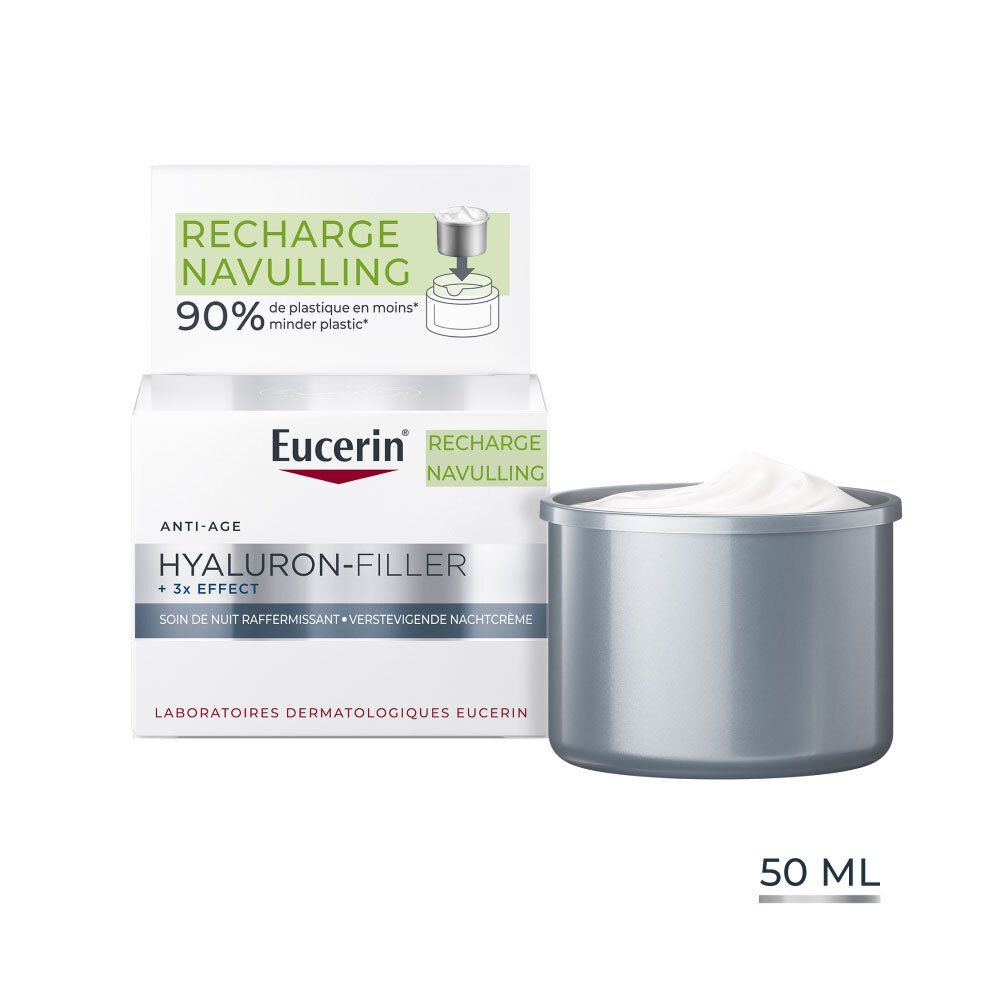Eucerin® HYALURON-FILLER + 3x EFFECT Soin de Nuit Anti-Âge RECHARGE — 50 ml