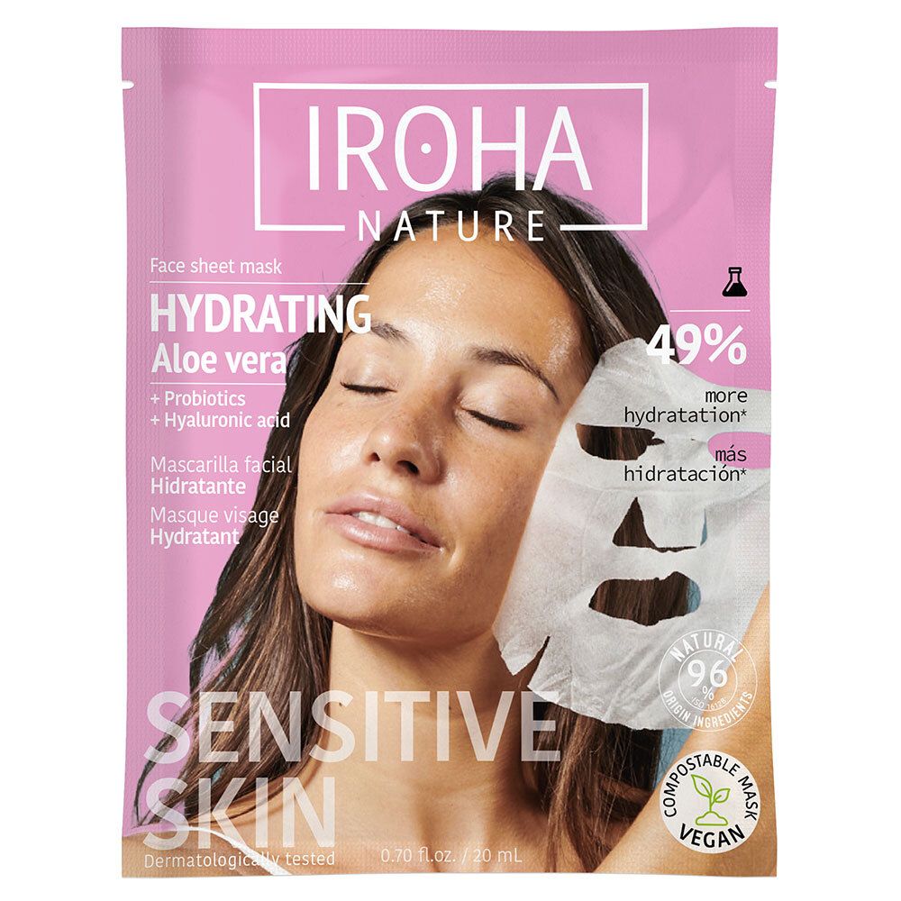 IROHA Nature Masque visage hydratant à l'aloe vera (20 ml)