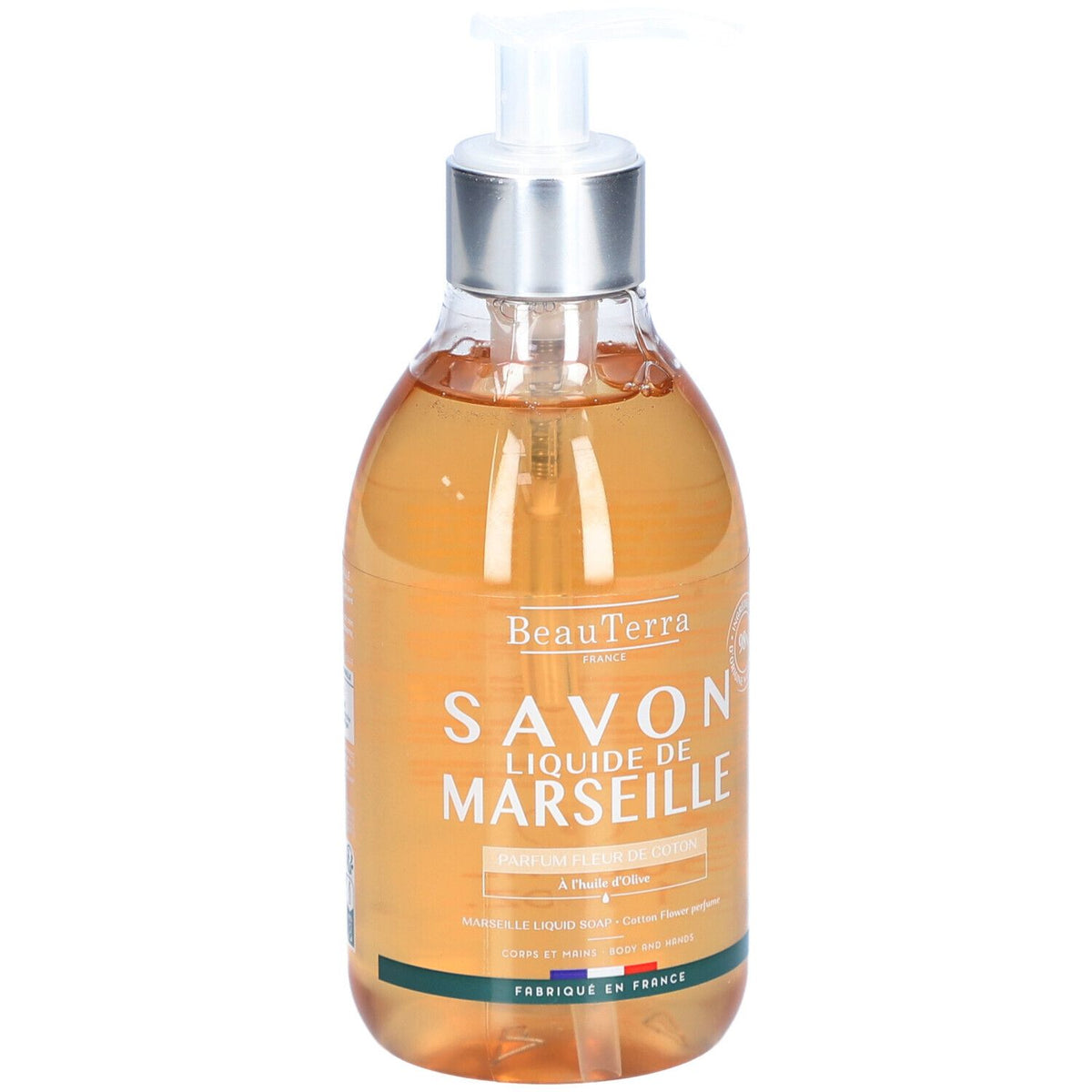 BeauTerra Savon Liquide de Marseille - Fleur de Coton (300 ml)