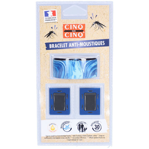 CINQ SUR CINQ Mückenabwehr-Armband, blaues Muster (1 Stück)