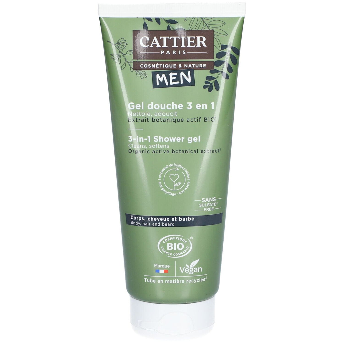 Cattier Gel douche 3 en 1 Homme (200 ml)