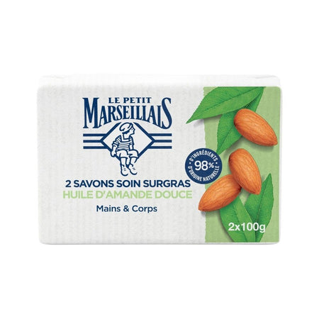 Le Petit Marseillais Savon Soin Surgras à l'Huile d'Amande Douce (2x100 g)