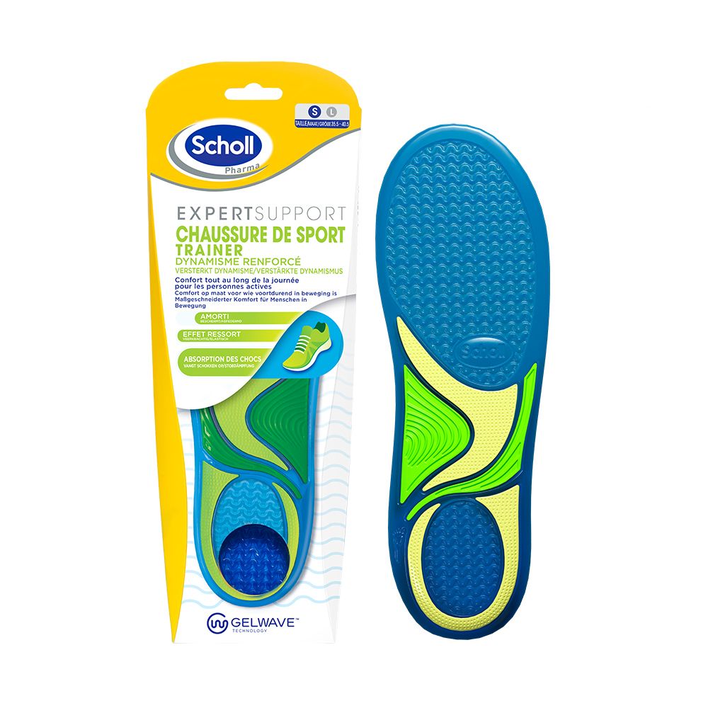 Scholl Expert Support semelles pour chaussures de sport (1 pièce, taille Small, 35.5 à 40.5)