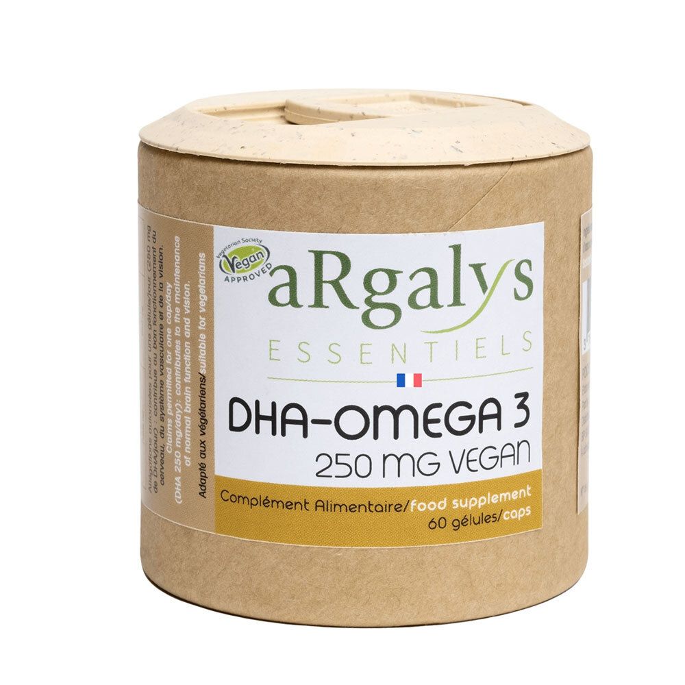 Argalys DHA 250 mg Oméga 3 végétalien (60 gélules)