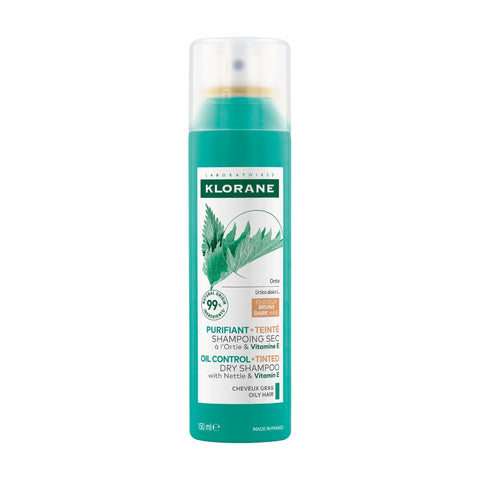 Klorane® Shampooing sec à l'ortie & à la vitamine E pour cheveux foncés — 150 ml