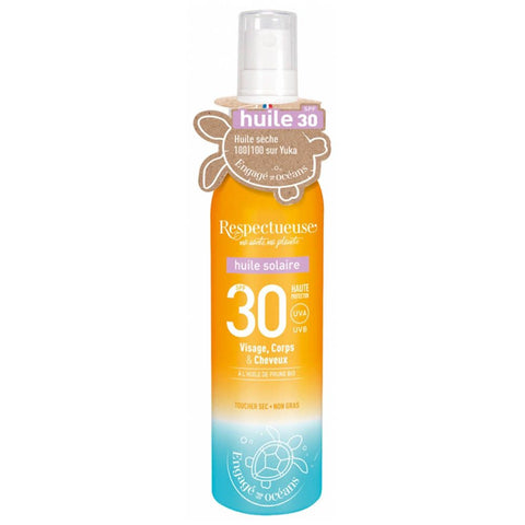Respectueuse Huile Solaire SPF30 (100 ml)