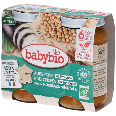 BABYBIO Aubergine Pois Chiche Façon Moussaka Végétale (400 g)