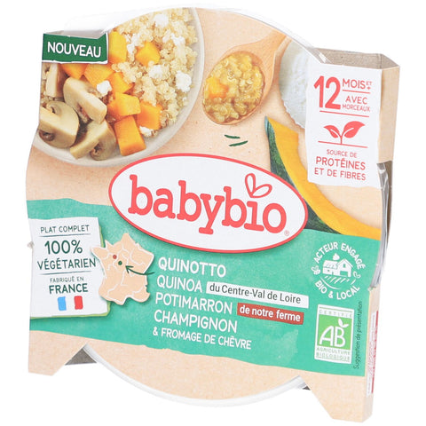 Babybio Quinotto Vegetal Quinoa Kürbis Grüne Bohnen Pilze Käse Bio 230g