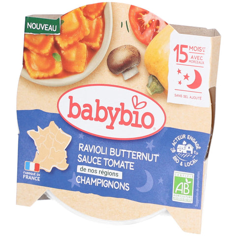 BABYBIO Ravioli Butternut Sauce Tomate Champignons (230 g)