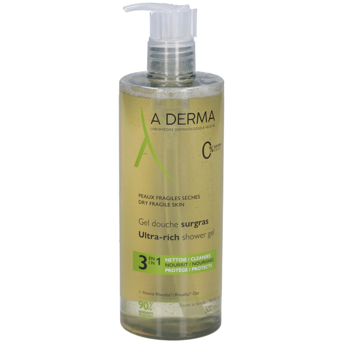 A-Derma Gel douche surgras LES INDISPENSABLES — 500 ml