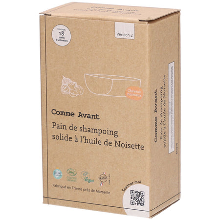 Comme Avant Pain de shampoing solide à l'huile de noisettes (210 g)
