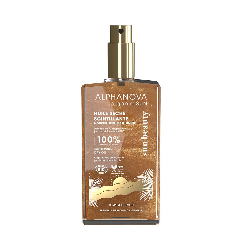 ALPHANOVA Organic Sun Huile Sèche Scintillante (100 ml)