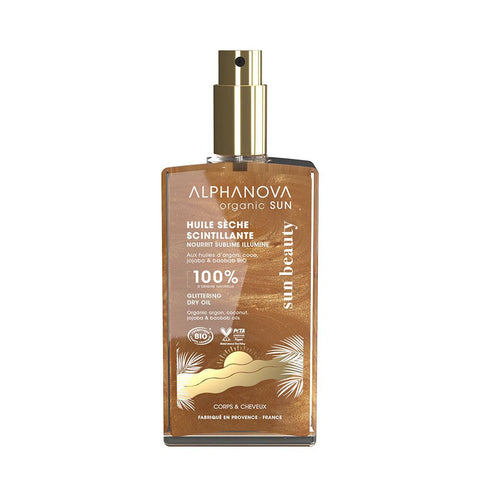 Alphanova Organic Sun Beauty Bio-Trockenöl mit Glanzeffekt (100 ml)
