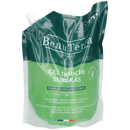 Beauterra Gel douche surgras Verveine citron (1000 ml)