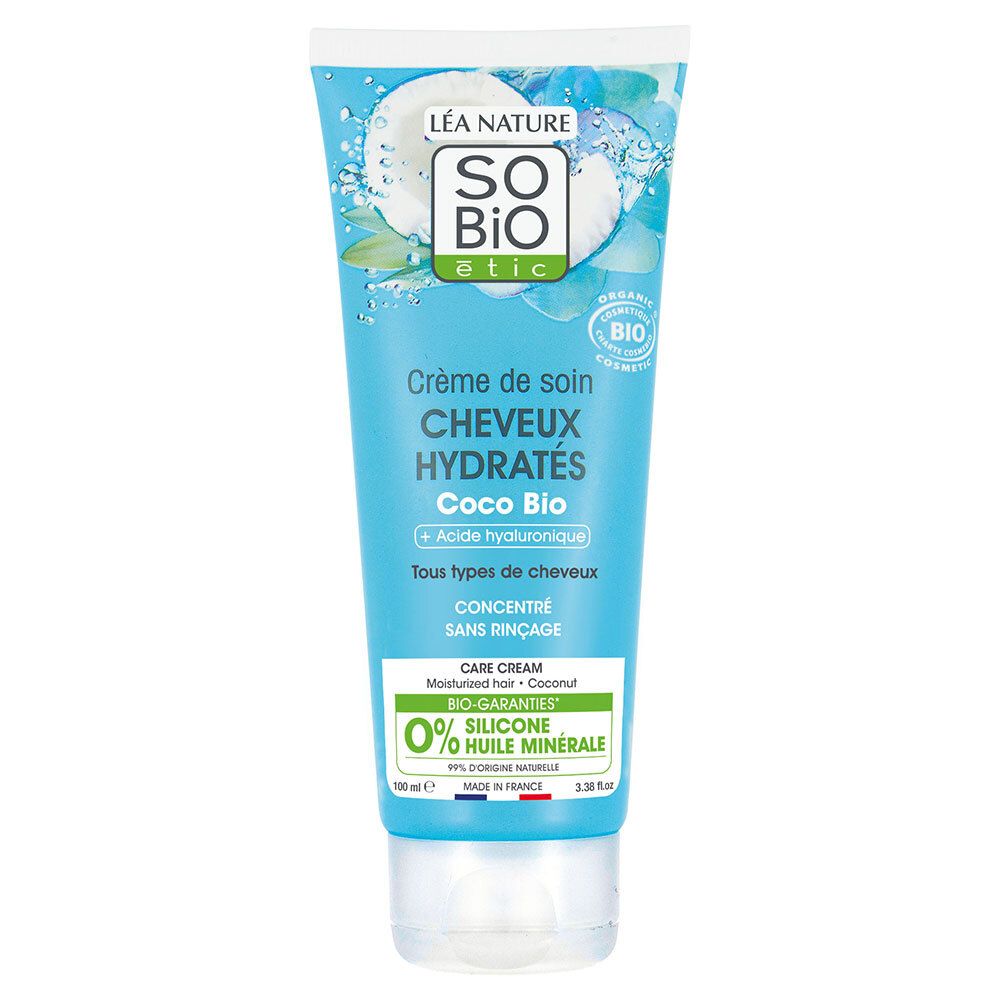 SO BIO ETIC Crème de soins cheveux hydratés coco bio — 100 ml