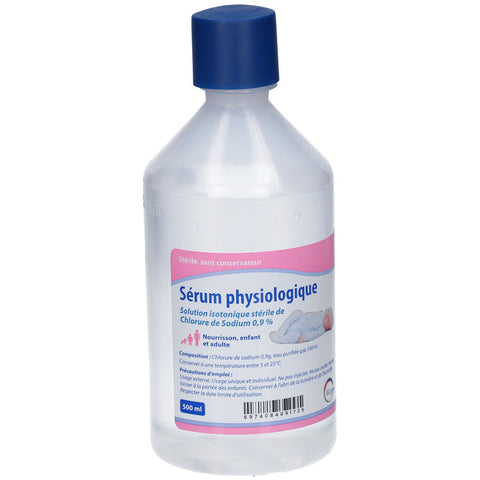 Care + Physiologische Kochsalzlösung, Flasche mit Safety+ Verschlusskappe 500ML