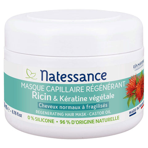 Natessance Haarpflege Regenerierende Glanzmaske Rizinus Keratin (200 ml)